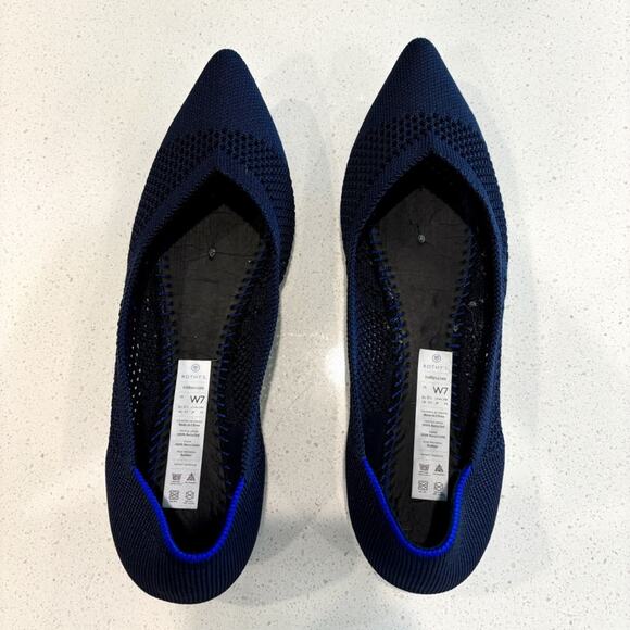 Rothy’s The Point Maritime Lattice Knit Flats Size 7 - Picture 2 of 6